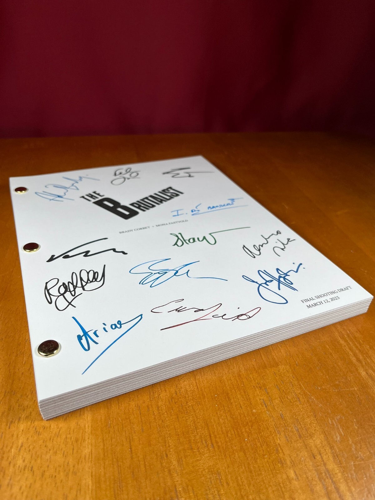 The Brutalist Script Cast-Signed – Autograph Reprints – 130 Pages – Adrien Brody