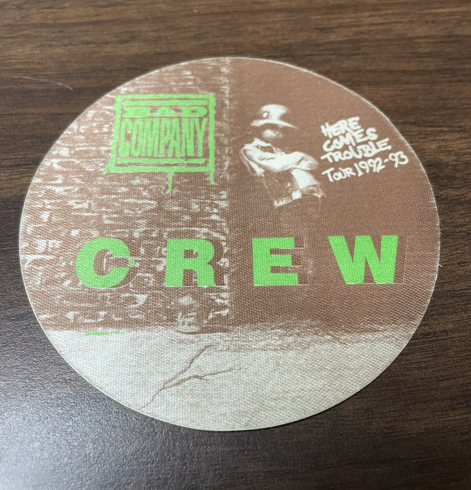 Bad Company 1992-93 “Here Comes Trouble” Tour CREW Cloth Backstage Pass – Unused