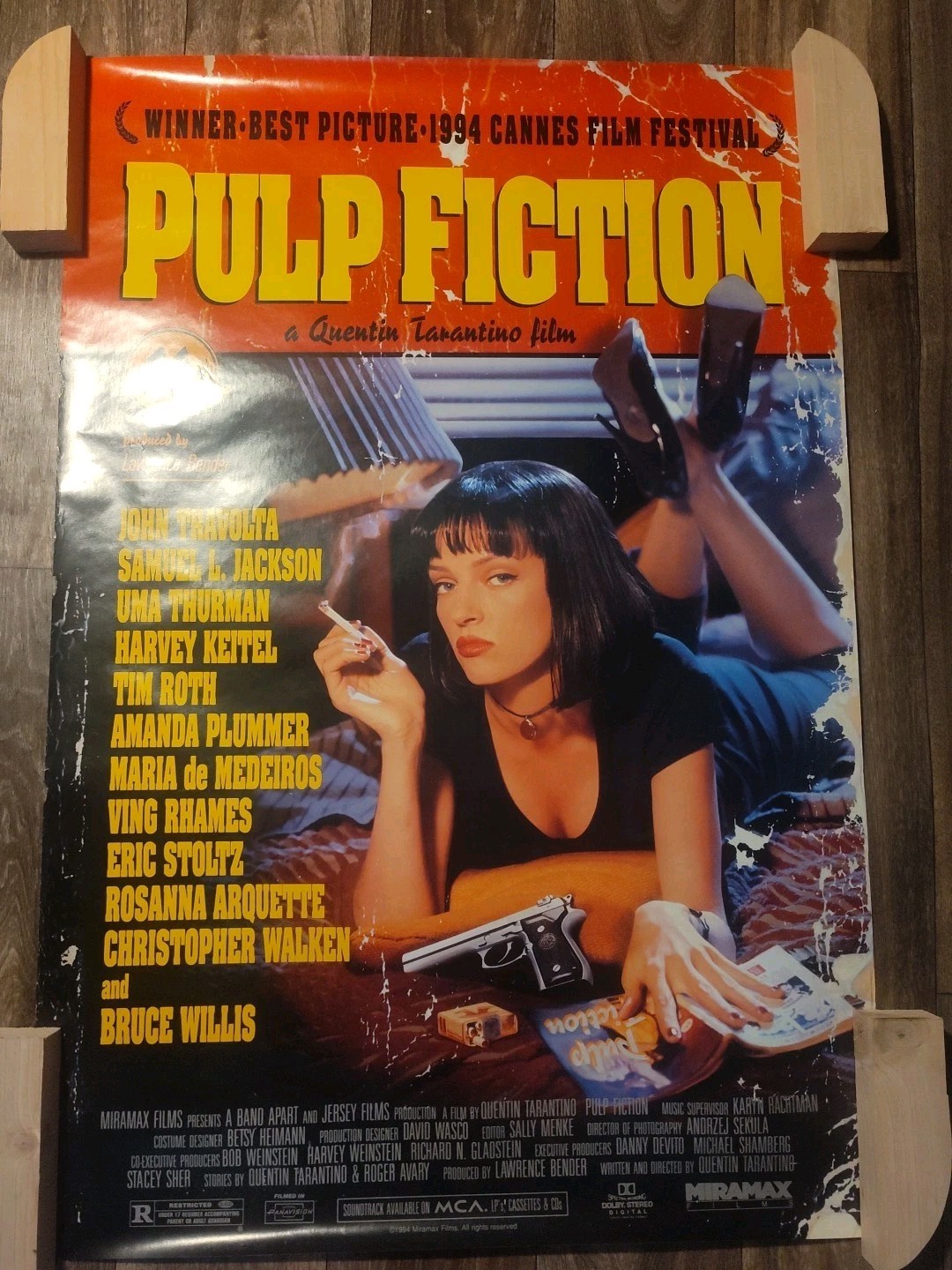 PULP FICTION ROLLED ORIGINAL ONE SHEET MOVIE POSTER SAMUEL L. JACKSON (1994)