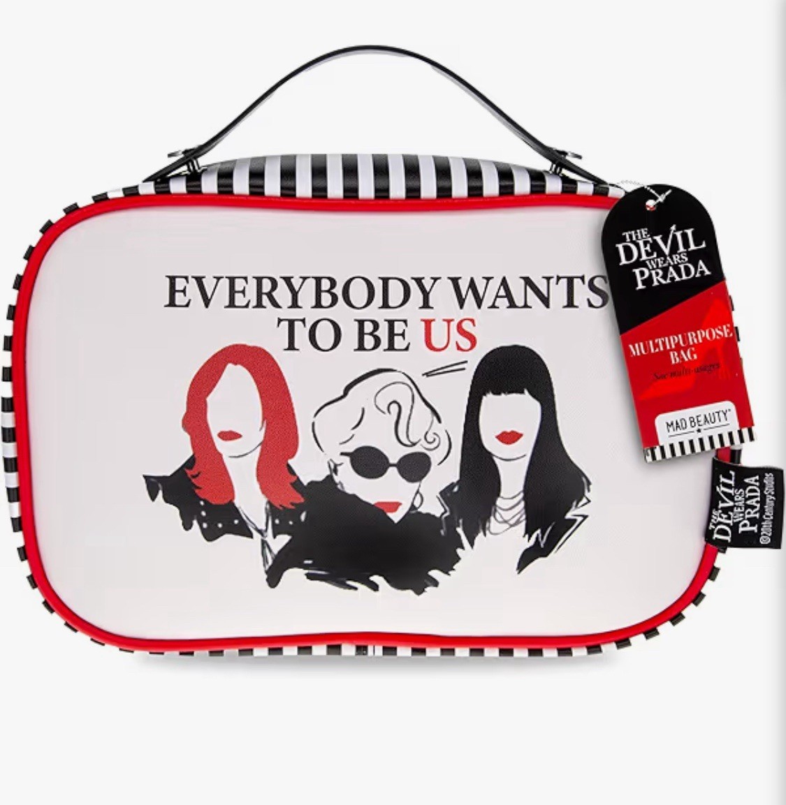 New In Hand Devil Wears Prada Miranda Andy Emily Cosmetic Bag & Compact Mirror