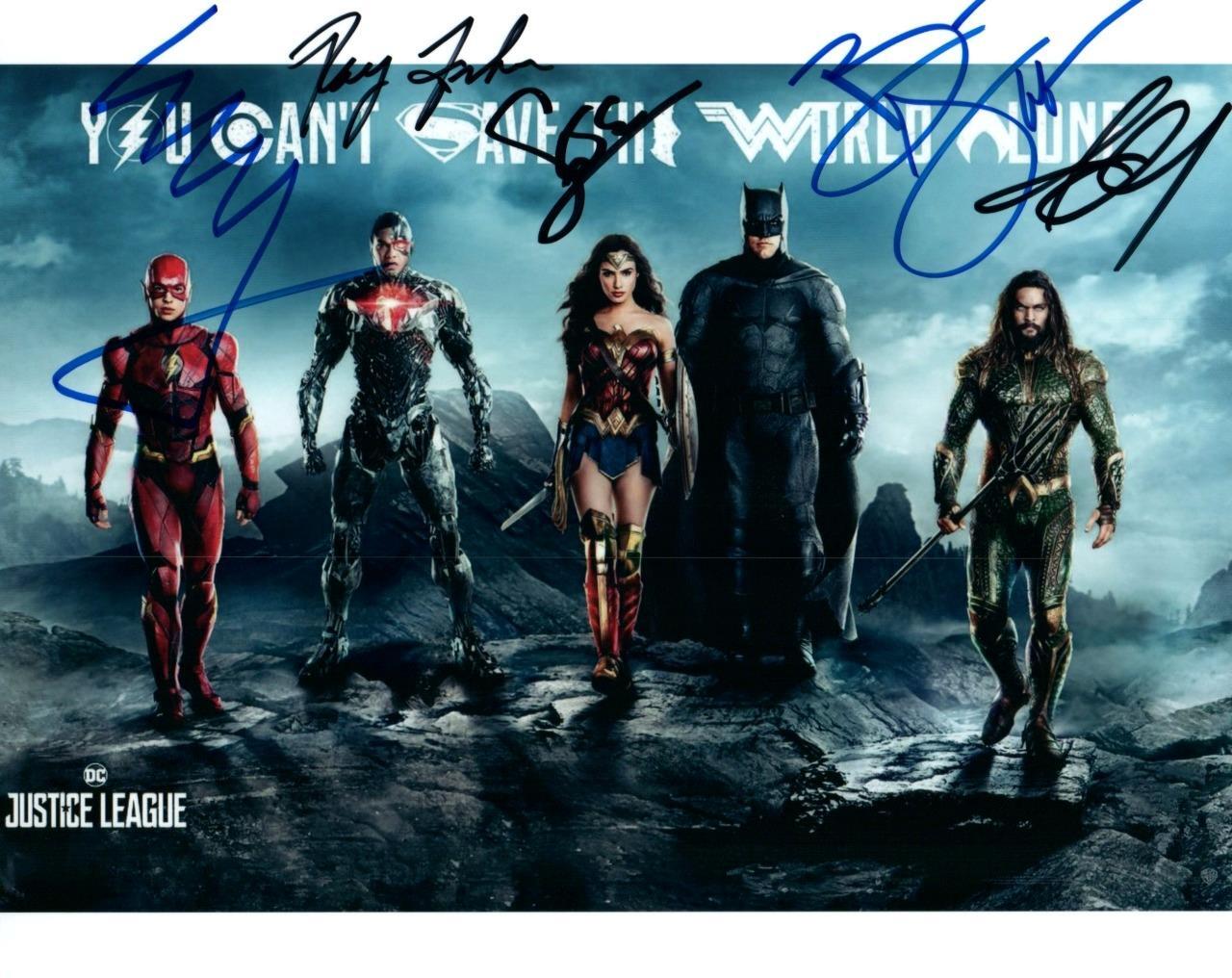 Gal Gadot Affleck Fisher Momoa +1 autographed 8×10 Photo signed Picture and COA