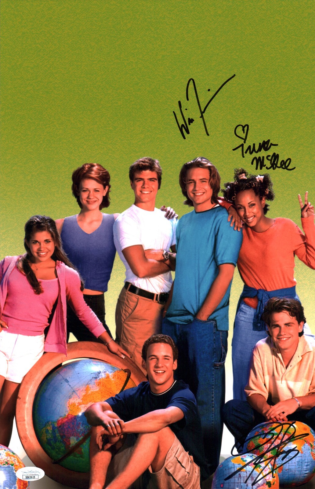 Boy Meets World 11×17 Cast x3 Photo Poster Signed Photo JSA Certified Autograph