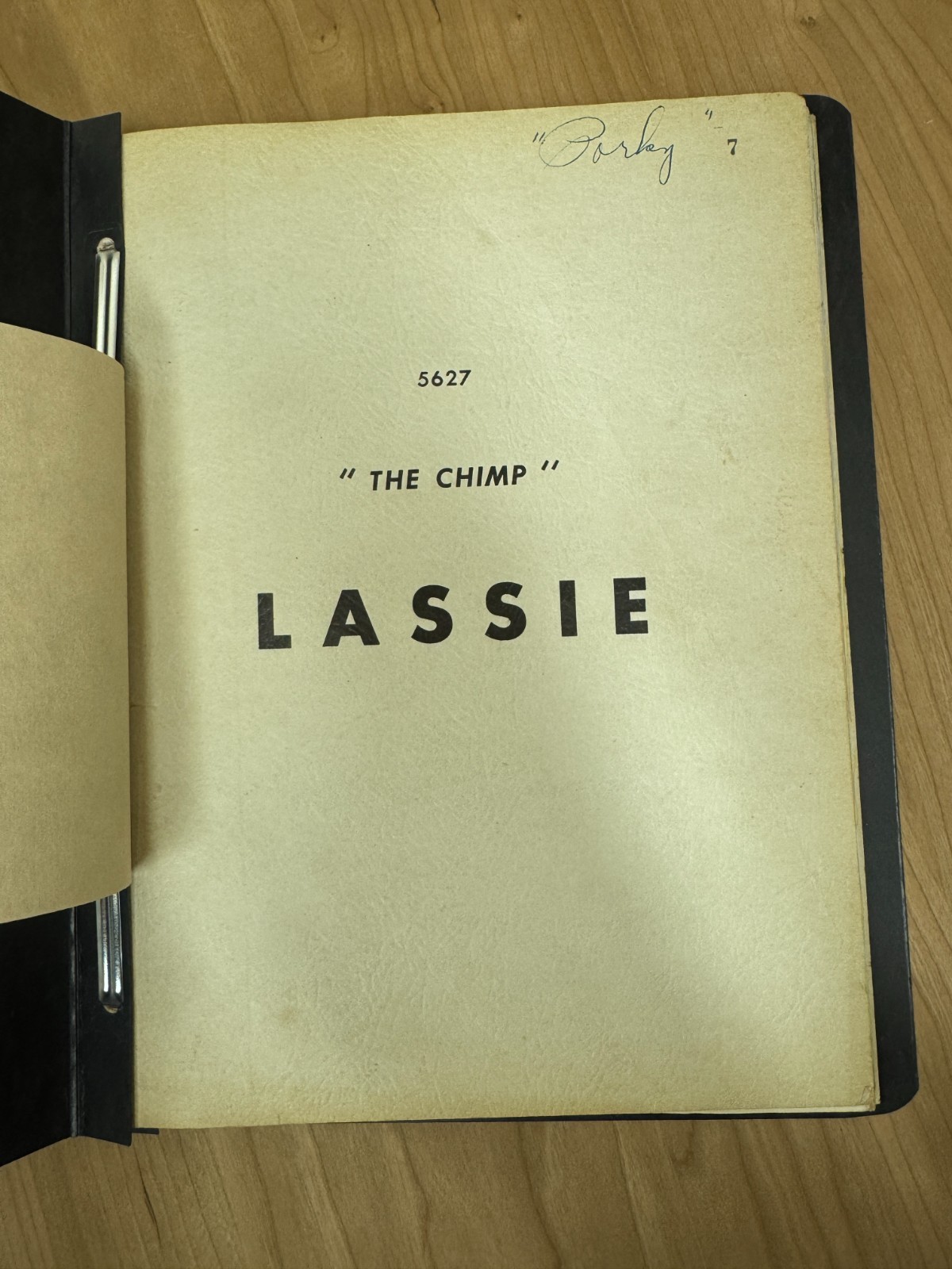 Lassie TV Actor Used Original Production Script PORKY “The Chimp” 1956