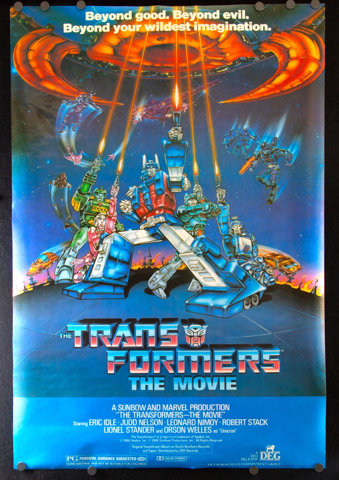 The Transformers: The Movie 1986 Original Release Poster/Near Mint