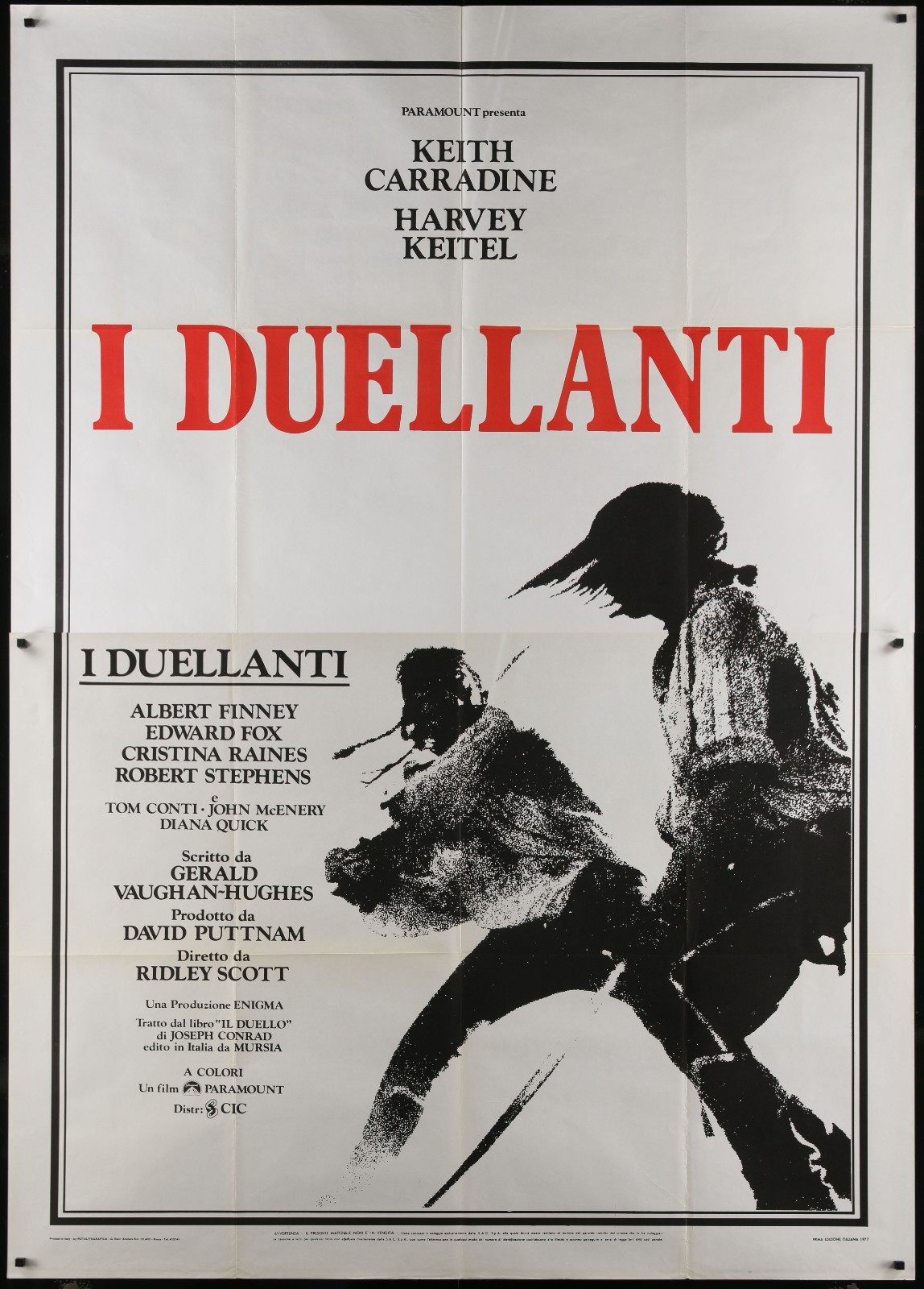 THE DUELLISTS 1977 Original Italian 55×78 Poster Ridley Scott Harvey Keitel