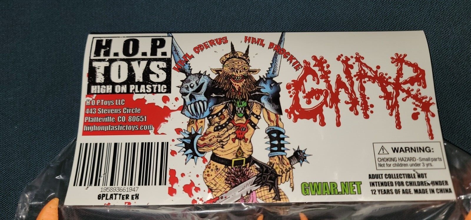 GWAR High On Plastic Exclusive Oderus Urungus 10″ Vinyl Figure TRANSLUCENT BLUE