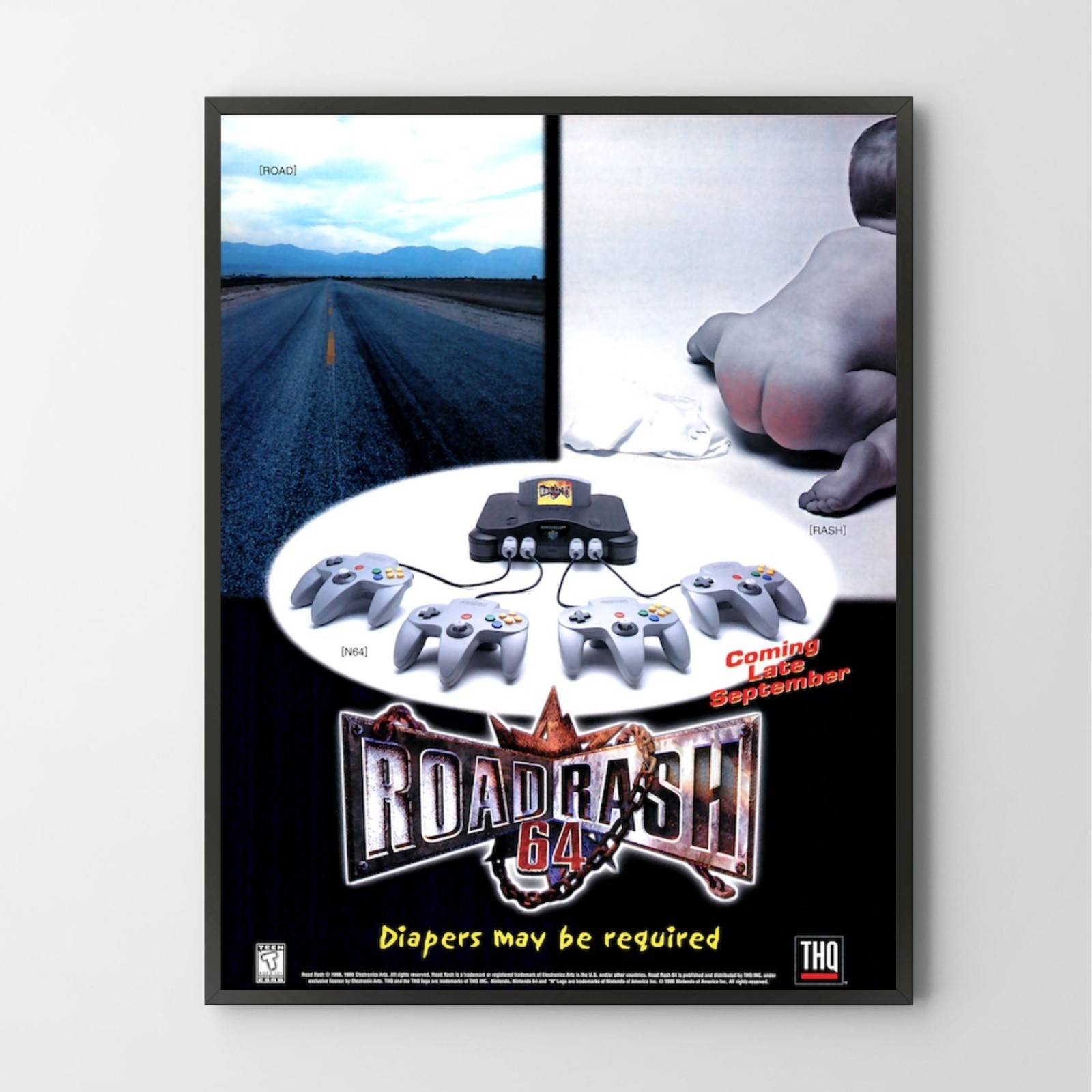 Poster Road Rash Nintendo 64 N64 Premium Glossy Unframed Poster Print G0884