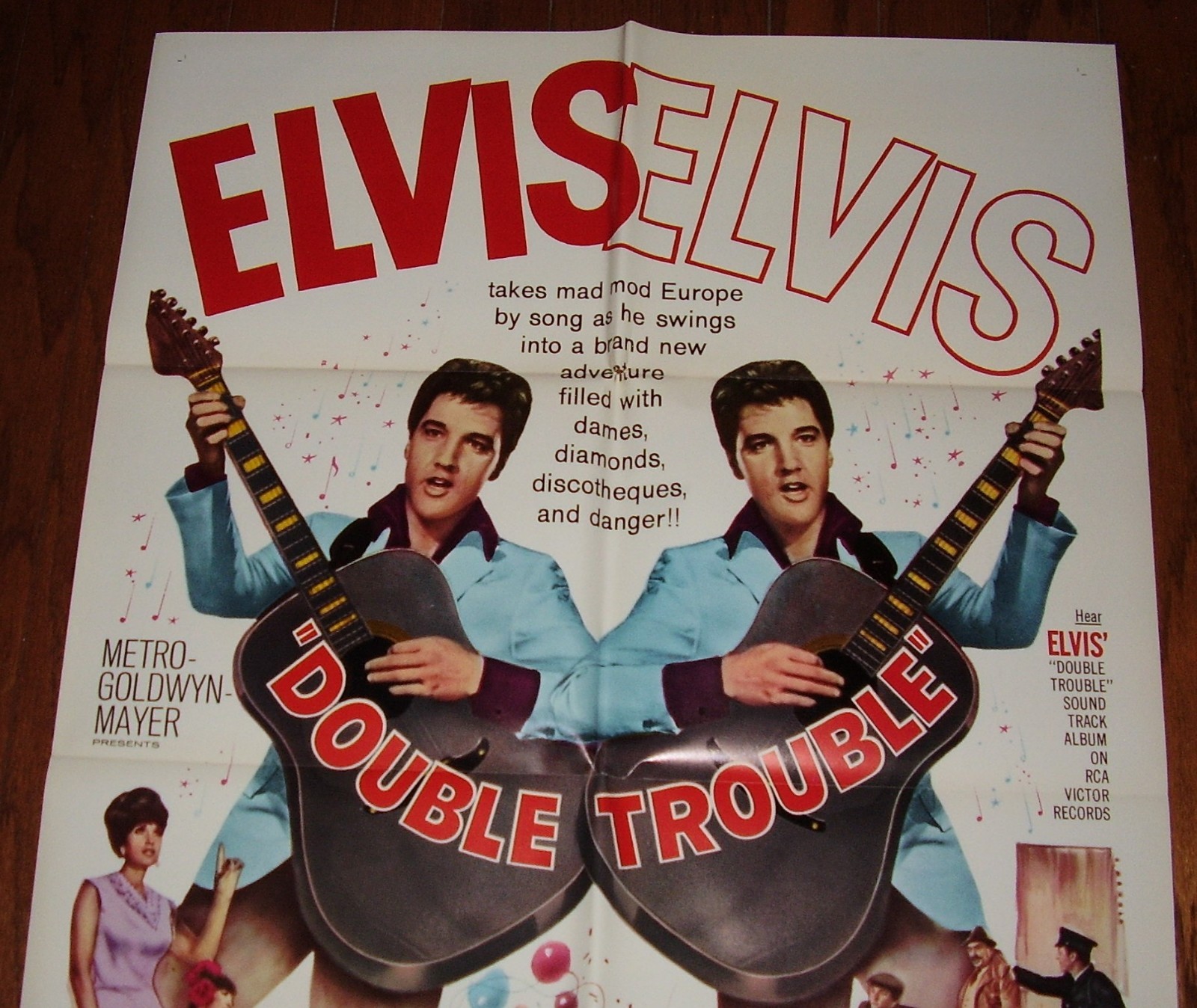 DOUBLE TROUBLE (1967) Elvis 27×41 Folded Original One Sheet Movie Poster