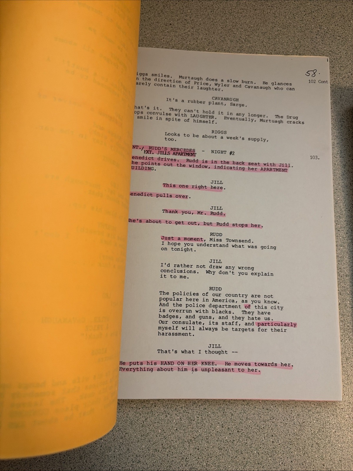 1989 LETHAL WEAPON 2 Movie Script + Production Notes Screenplay Shane Black