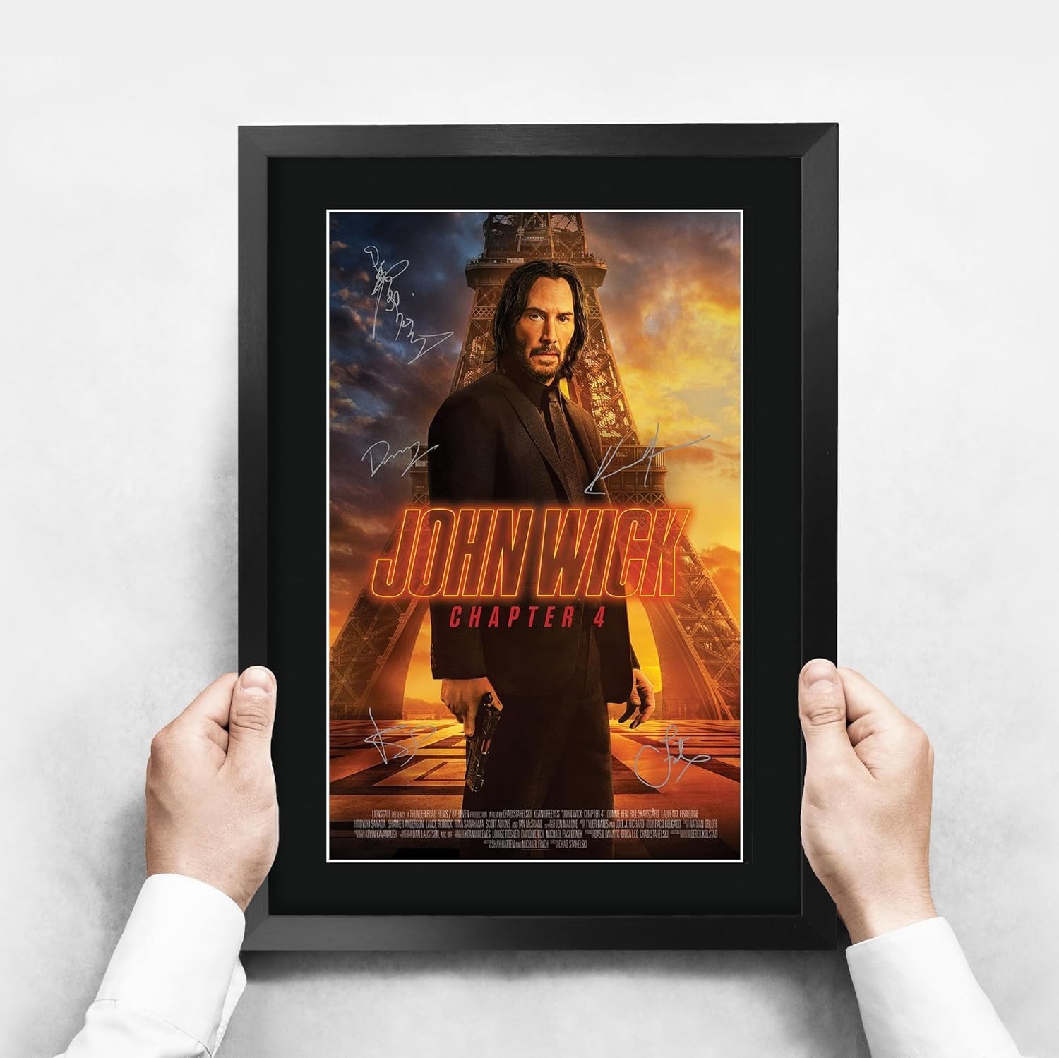 Signed John Wick 4 Poster 16×12 in Framed Movie Memorabilia Gift for Fans