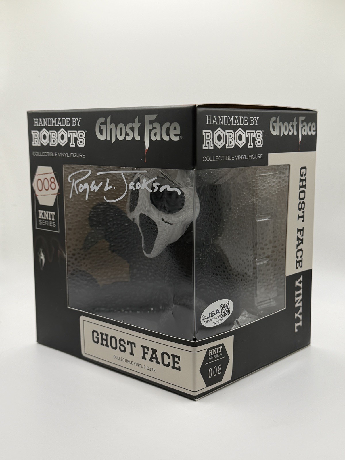 Roger L. JACKSON Signed Scream Handmade by Robots Figure GhostFace 184 JSA White