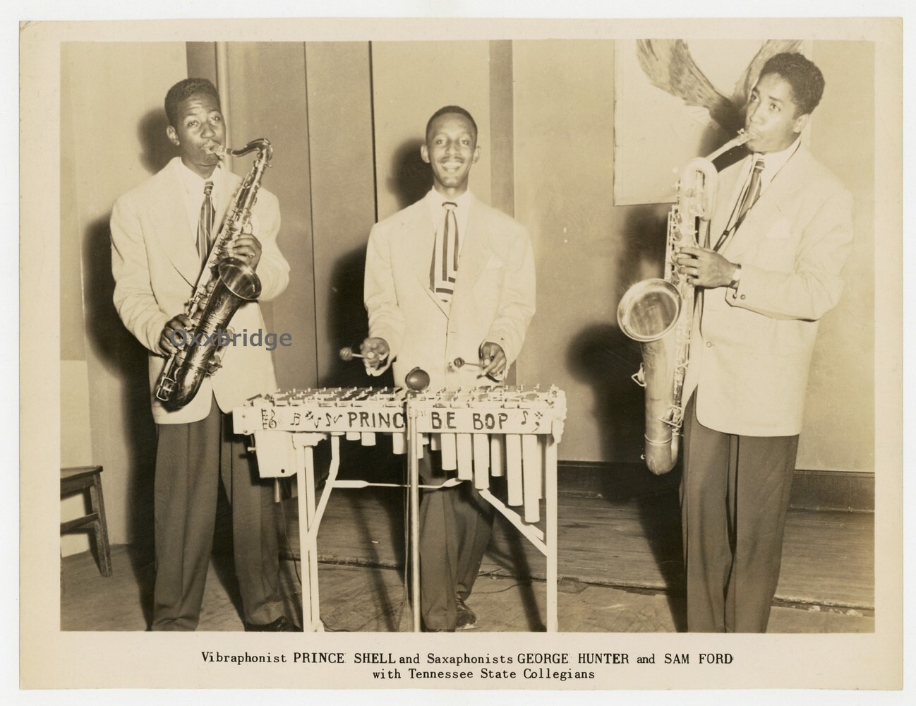 Tennessee State Collegians 1946 Prince Shell Black Jazz Bebop Photo Alt Sax TSC