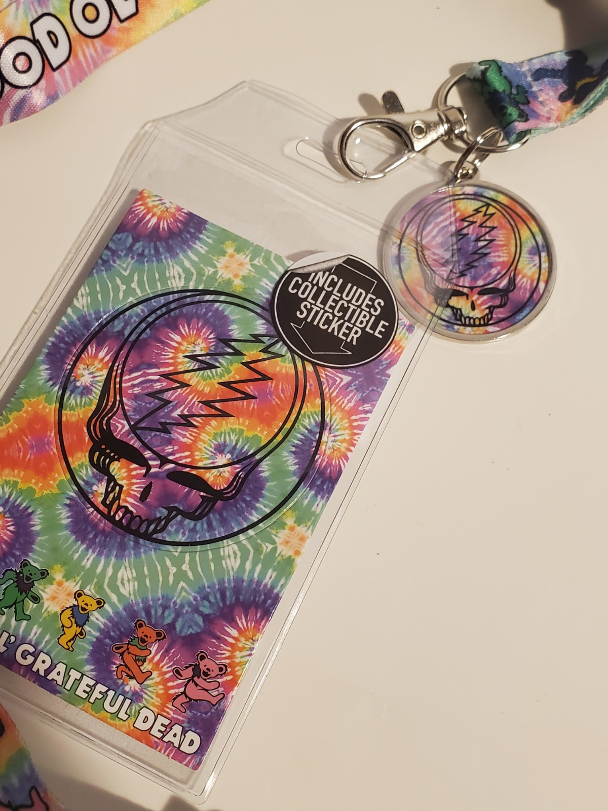 BIOWORLD GOOD OL’ GRATEFUL DEAD DANCING BEARS STRAP LANYARD KEYCHAIN ID HOLDER