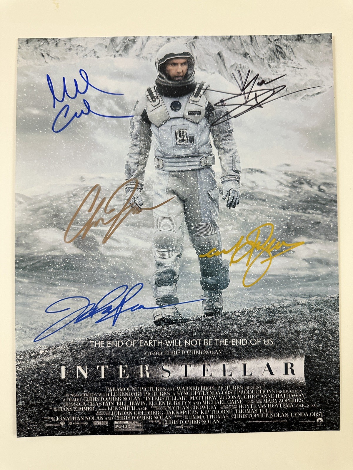 Interstellar movie photo signed by cast