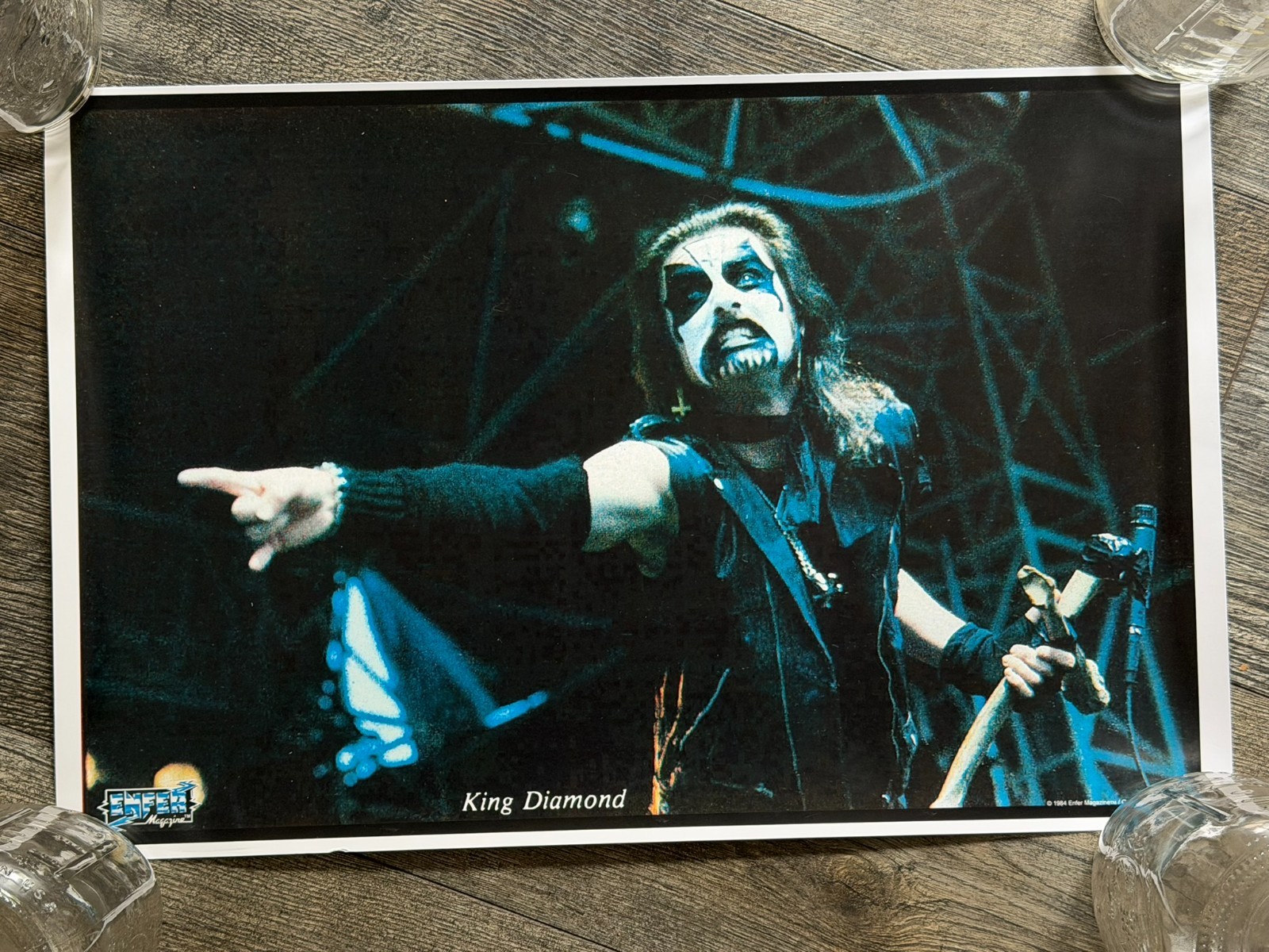 KING DIAMOND Photo Poster 1984 Concert Tour Mercyful Fate Enfer Magazine Archive