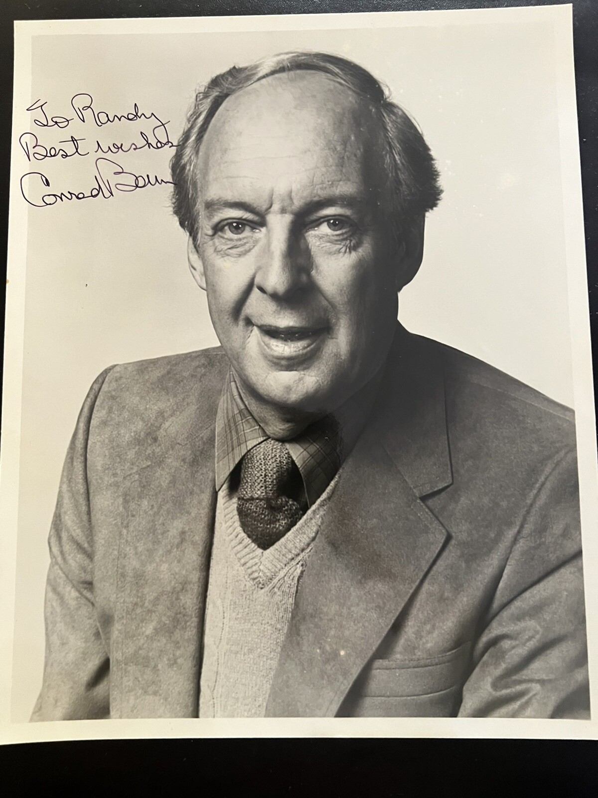 Conrad Bain Signed Photo 8×10 Black & White Diff’rent Strokes
