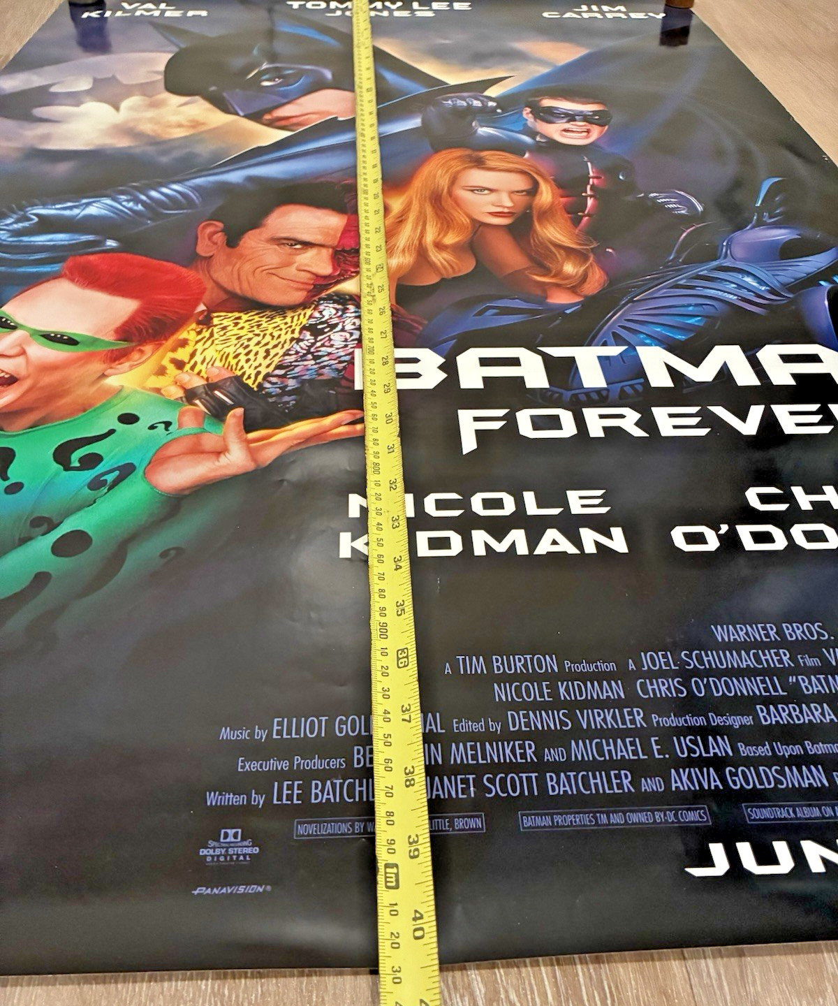 1995 ORIGINAL BATMAN ONE SHEET MOVIE POSTER 27 X 41 DOUBLE SIDED NRMT NOS