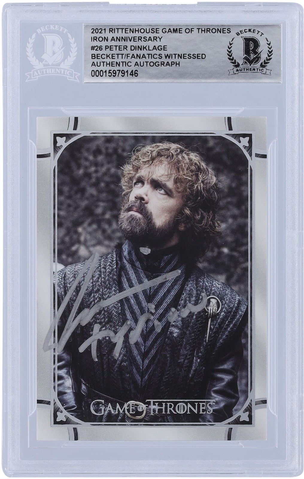 Peter Dinklage Signed 2021 Rittenhouse Game of Thrones Iron #26 BAS Card w/Insc