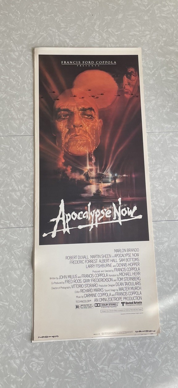 APOCALYPSE NOW ORIGINAL ROLLED INSERT 14X36 MOVIE POSTER 1979 MARLON BRANDO WAR