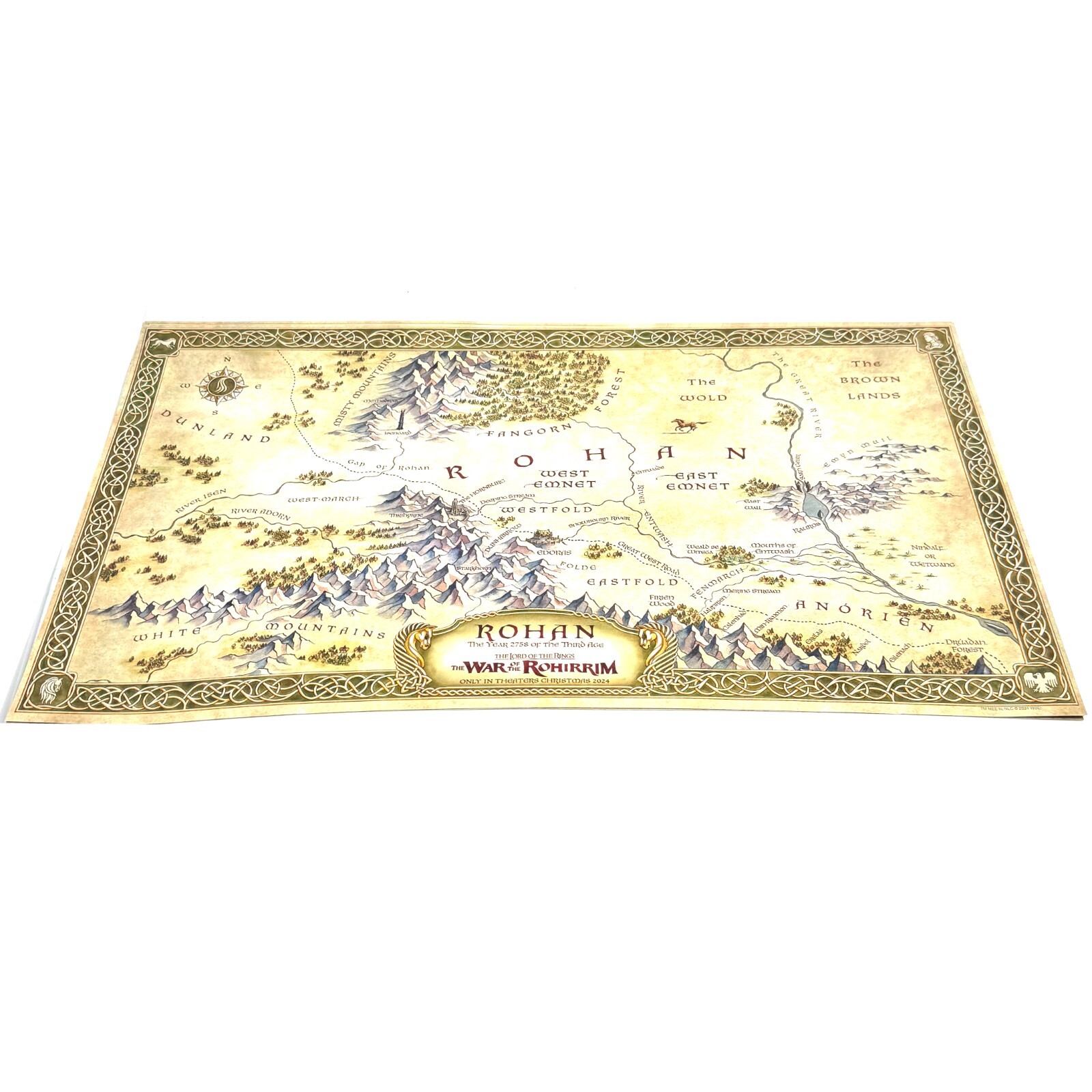 War of Rohirrim 2024 Anime Movie Map Lord of the Rings 13” X 23” – Promo Poster