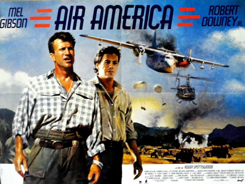 Mel Gibson Robert Downey Jr AIR AMERICA Roger Spottiswoode FRENCH POSTER 32×24