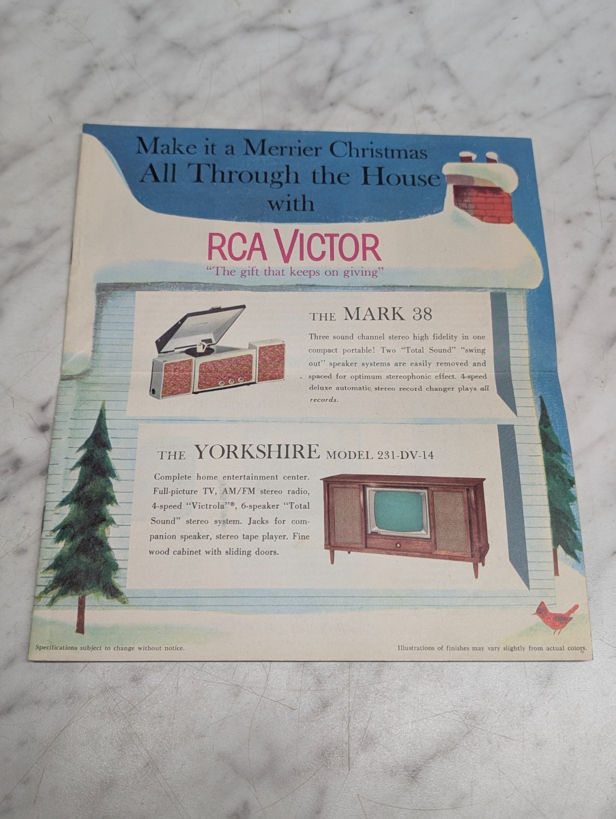 RCA Victor Christmas Sales Brochure Television Radio Stereo Victrola Sales Ad