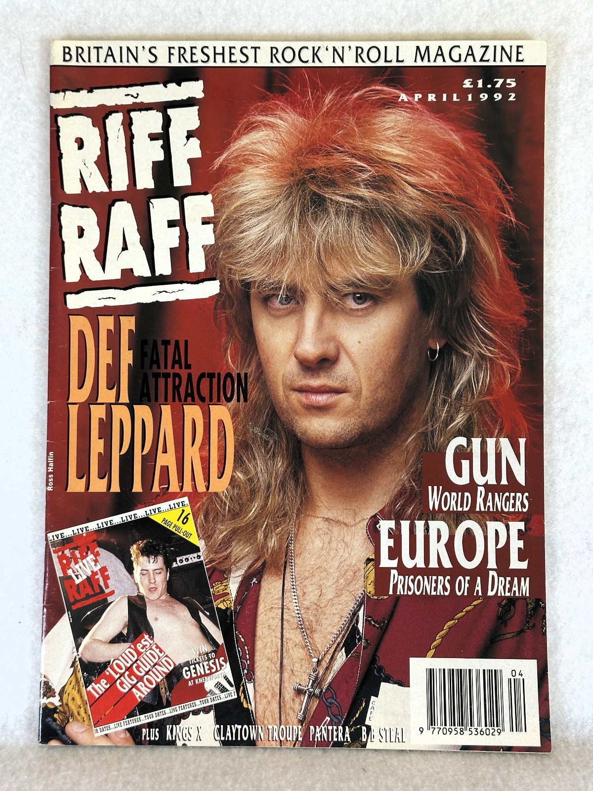 RIFF RAFF MAGAZINE (UK) APR 1992 DEF LEPPARD GUN EUROPE PANTERA