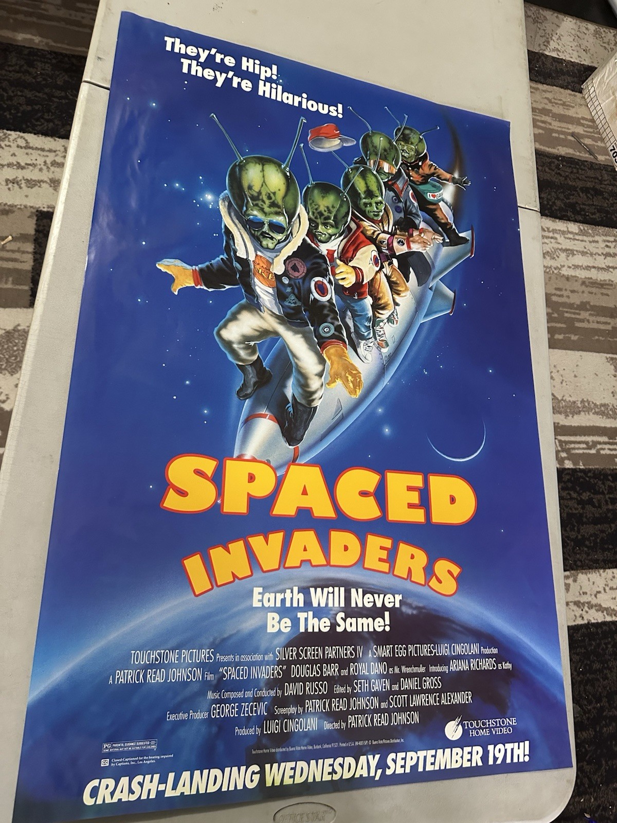 Spaced Invaders 1990 Sci-Fi Comedy Video Store Promo Poster Touchstone