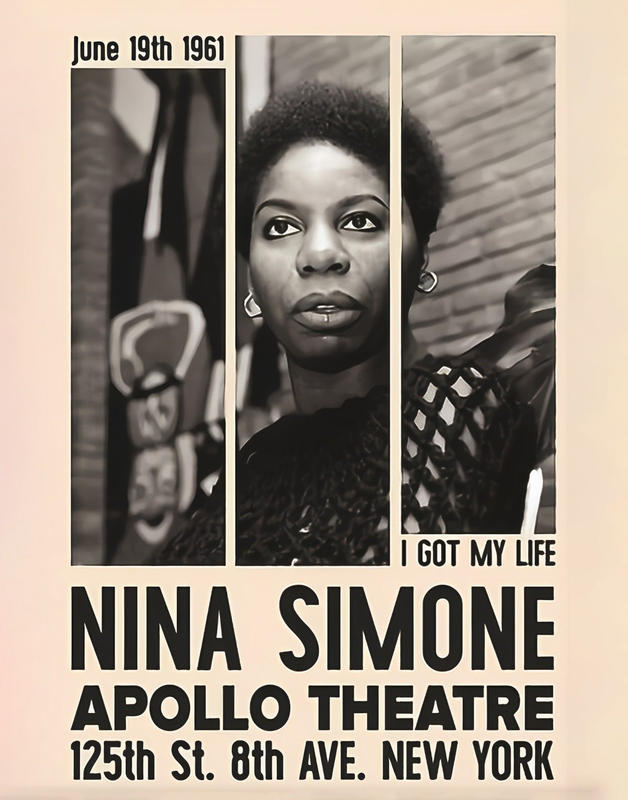 Nina Simone at the Apollo Theatre Mini 13″ X 19″ Concert Poster only or Framed