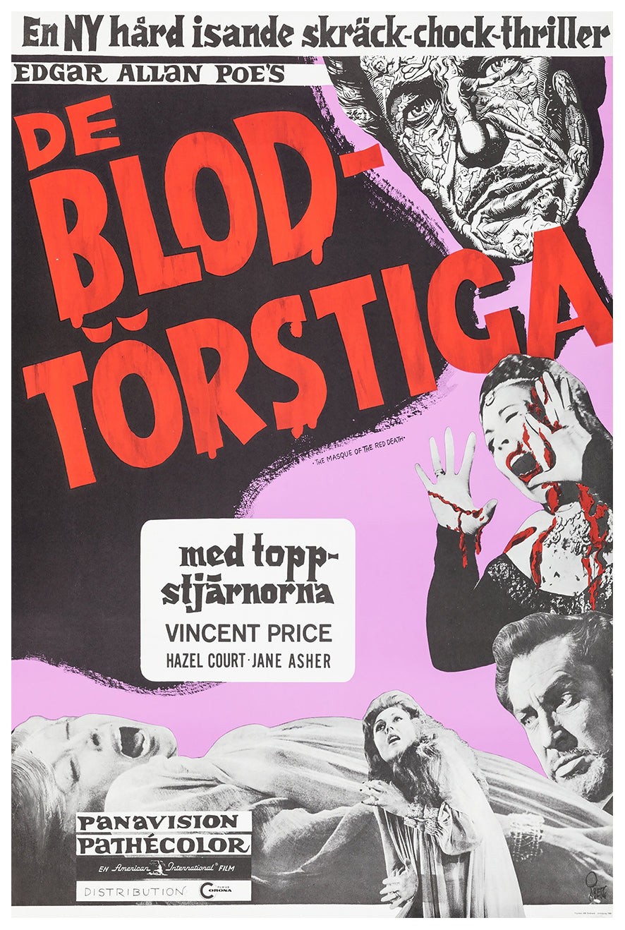The Masque of the Red Death 1964 – Sweden – v1 – Classic Movie Poster ebay