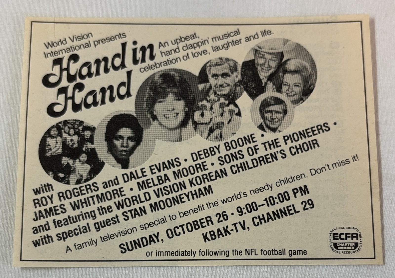 1980 KBAK tv ad~ HAND IN HAND Roy Rogers,Debby Boone,Melba Moore,James Whitmore