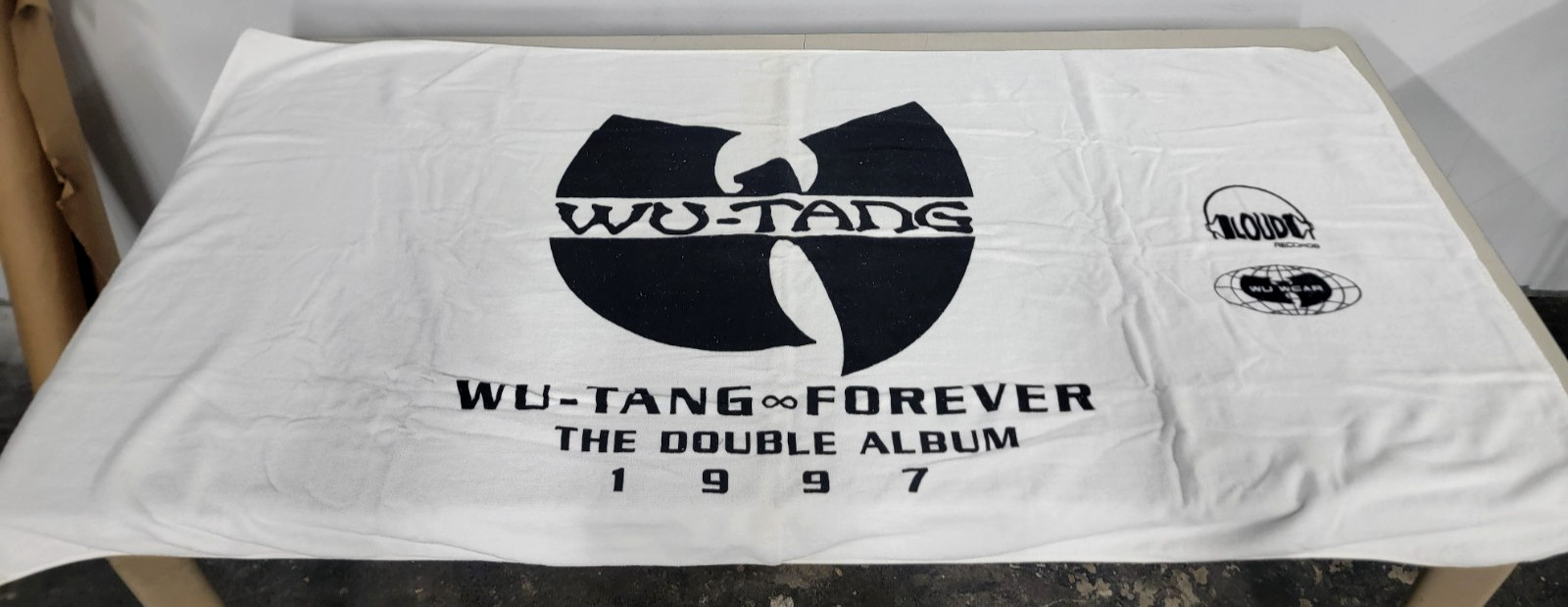 1997 Vintage Wu-Tang Clan Wu-Tang Forever Album Promo Towel White Black Rare
