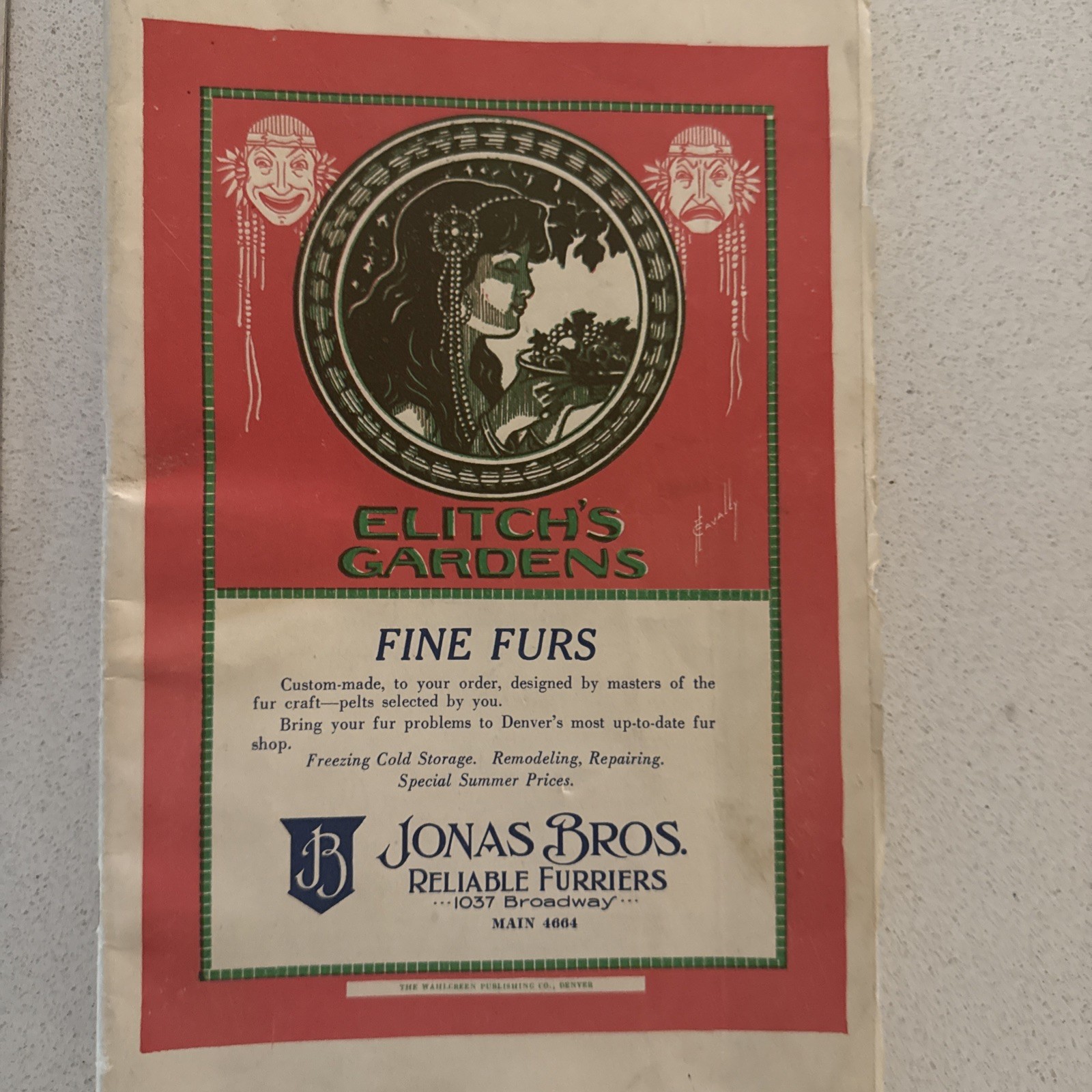 Denver Elitch Gardens Amusement Park Antique Program 1926 With Ads