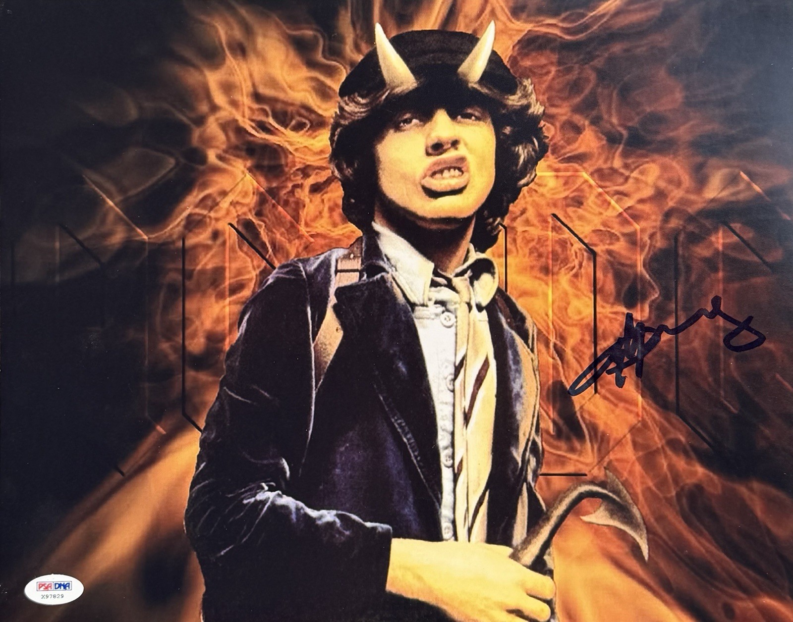 Angus Young Signed 11×14 Photo PSA/DNA COA AC/DC Legend Rare