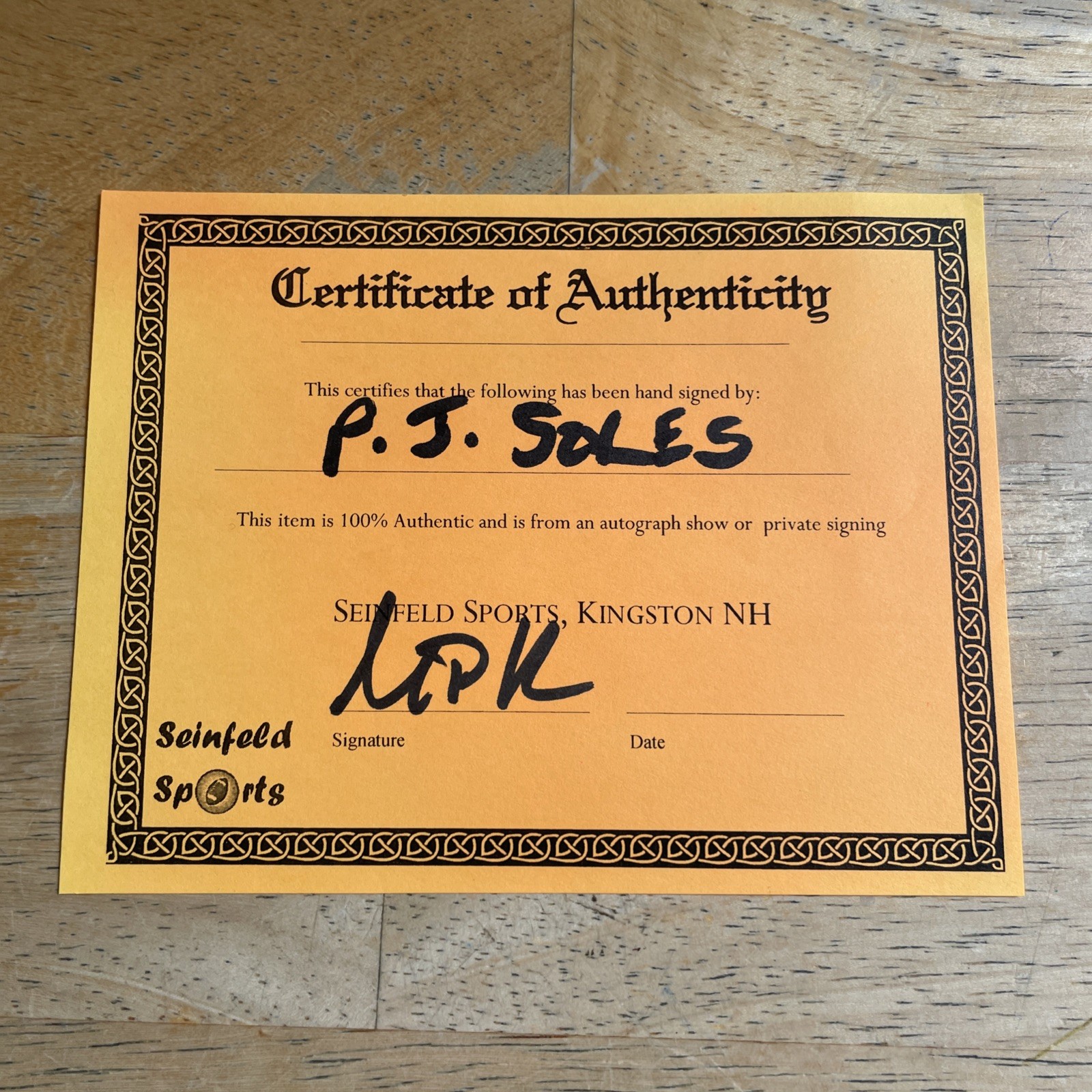 P.J. Soles Autograph Photo Certificate of Authenticity Seinfeld Sports 8×10