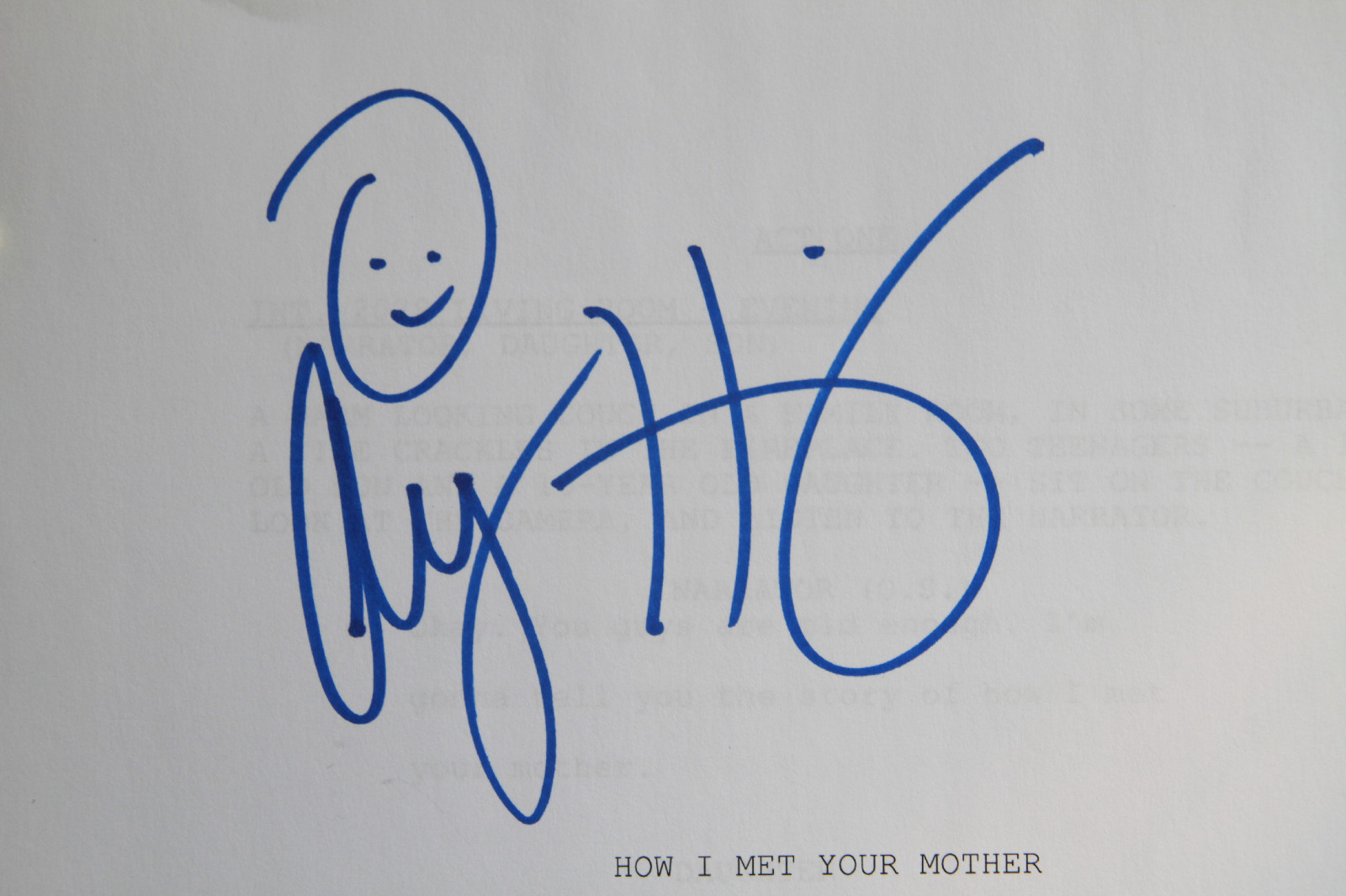 HOW I MET YOUR MOTHER autographed script Neil Patrick Harris NPH Hannigan HIMYM