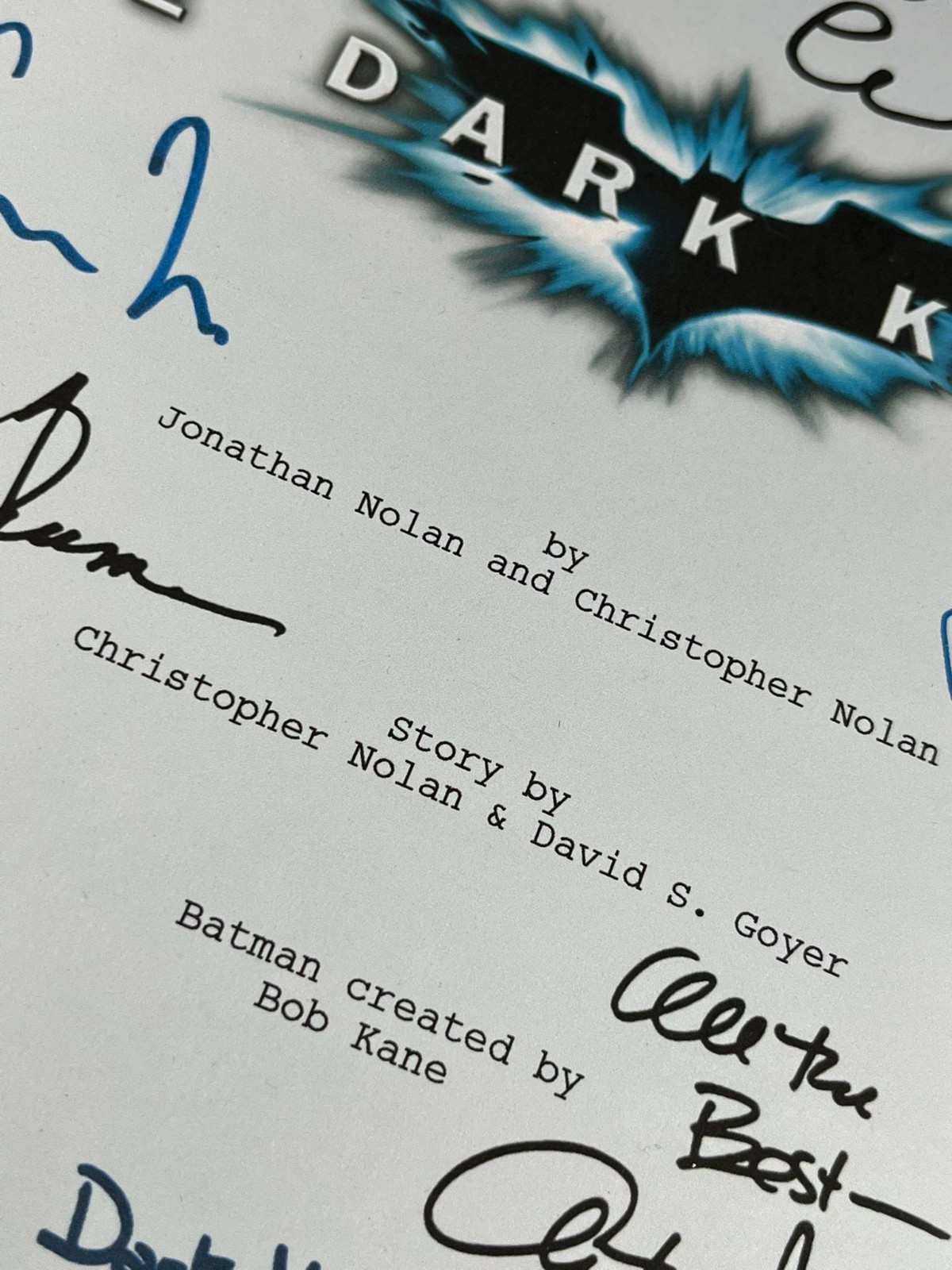 The Dark Knight Trilogy Scripts Signed- Autograph Reprints- Batman, Joker, Bane