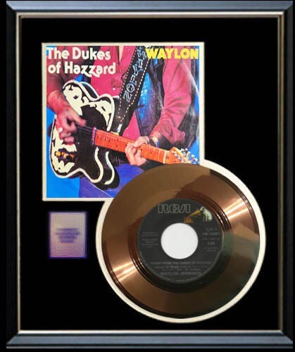 WAYLON JENNINGS THEME DUKES OF HAZZARD 45 RPM GOLD RECORD NON RIAA AWARD RARE!