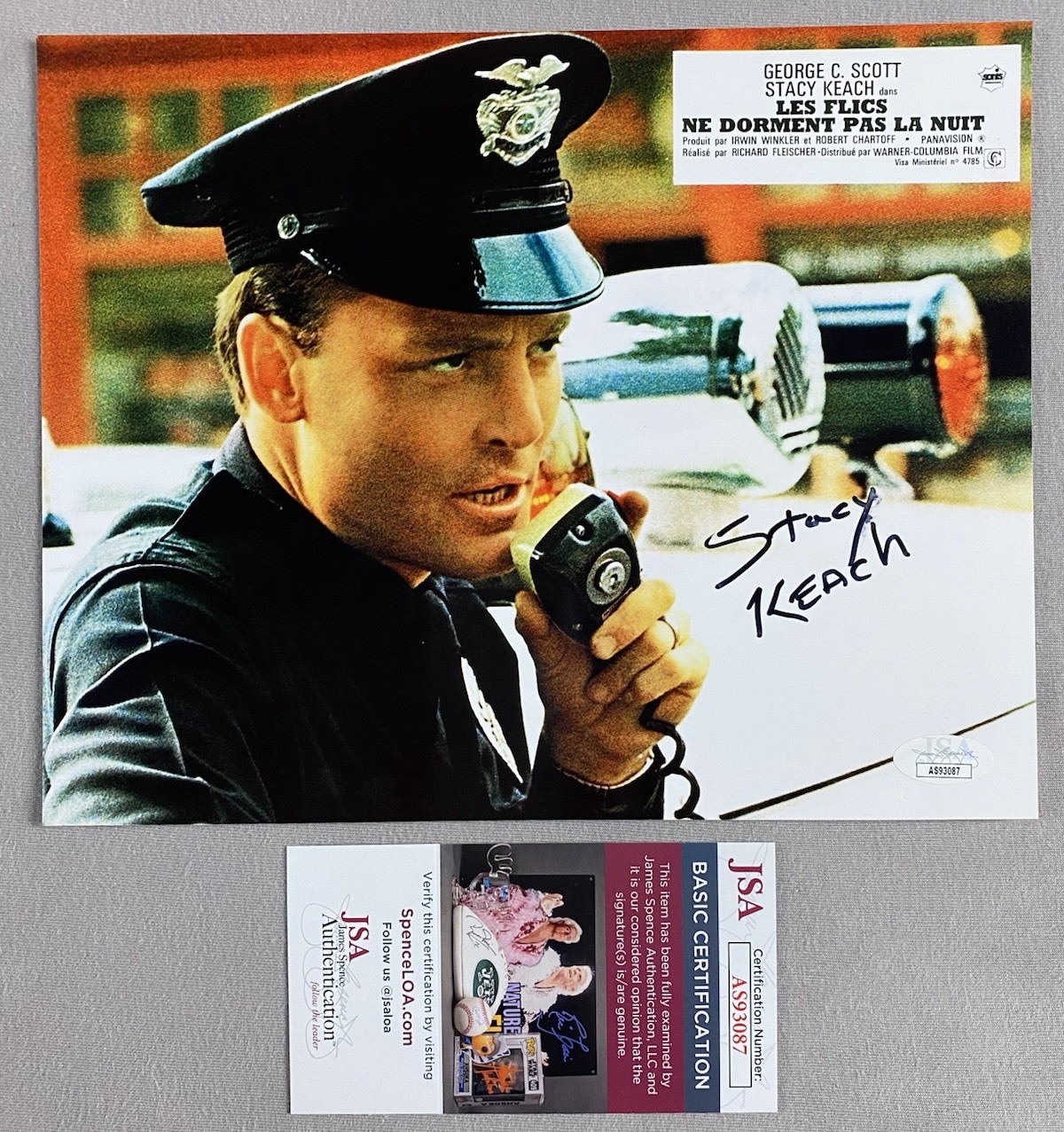1972 THE NEW CENTURIONS STACY KEACH AUTOGRAPH 8×10 FILM PHOTO JSA AS93087