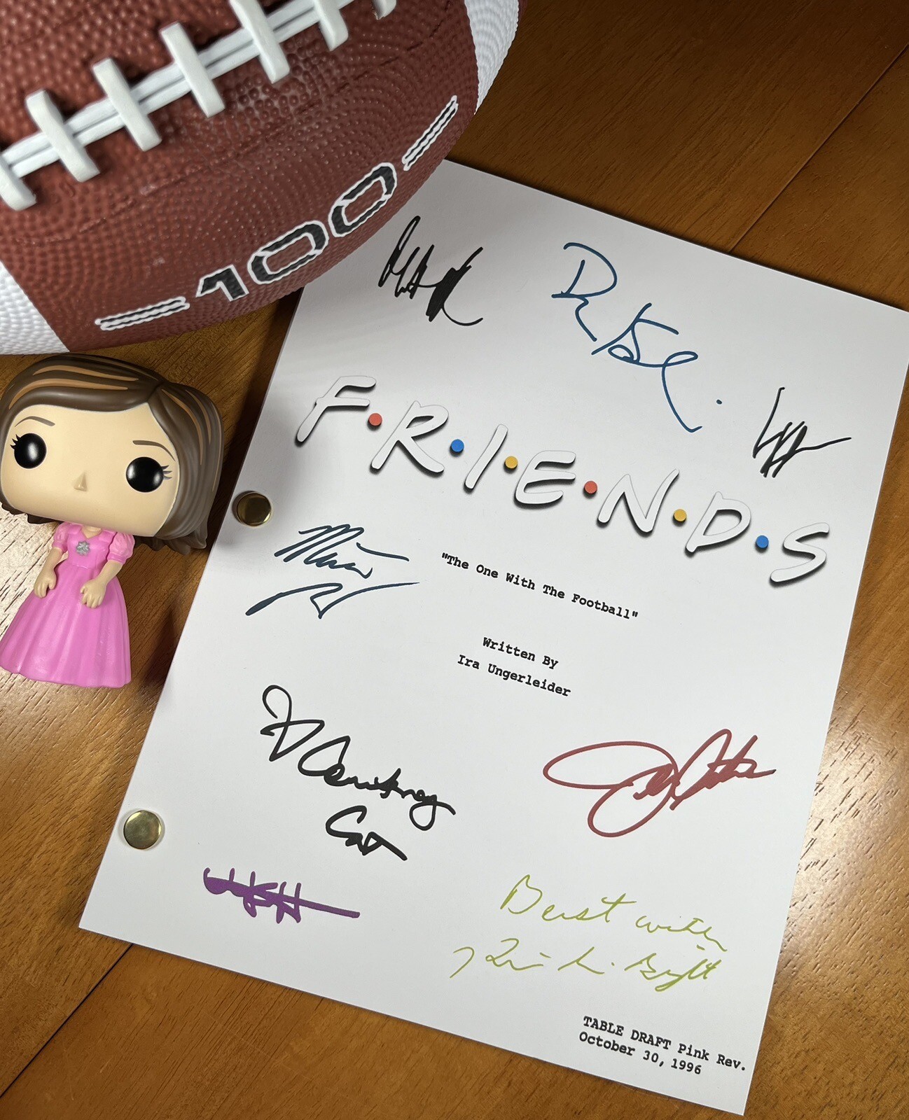 Friends Script- One With The Football- Signed- Autograph Reprints- Thanksgiving