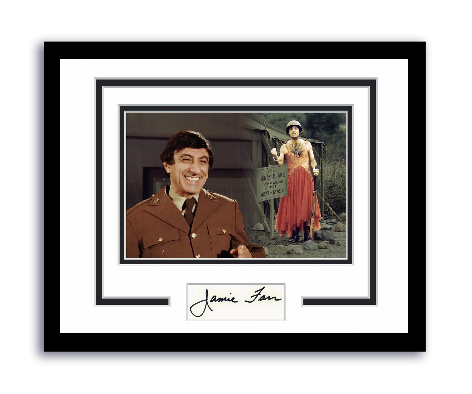 M*A*S*H Jamie Farr Autograph 11×14 Framed Photo Corporal Maxwell Q. Klinger ACOA