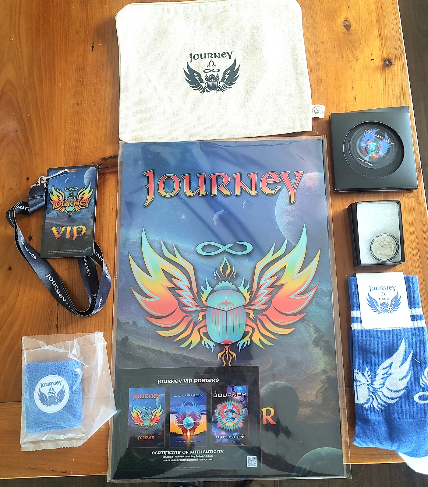 12 Pc Set Journey Final Frontier VIP Merch Bundle Posters Coasters Socks Token
