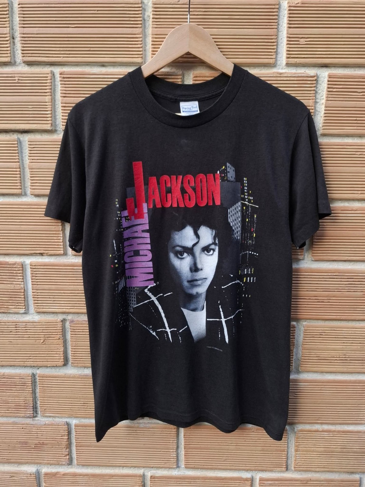 ​Vintage 80s Michael Jackson BAD World Tour 88 T Shirt Spring Ford L 1988 USA