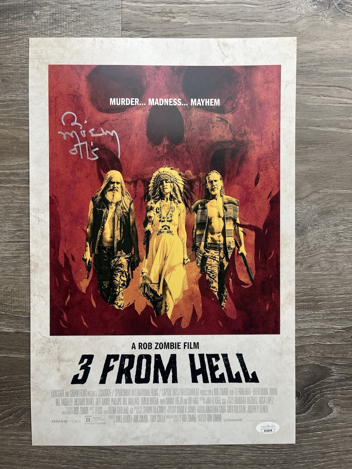 Bill Moseley Signed 3 From Hell 11×17 Photo JSA COA Otis Driftwood Horror Auto