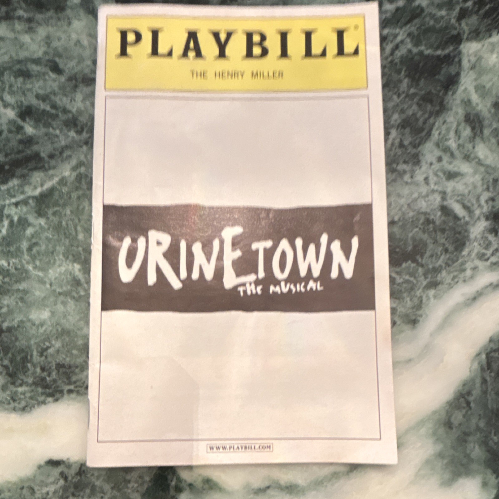 Urinetown The Musical Original Playbill Henry Miller Theater Collectible