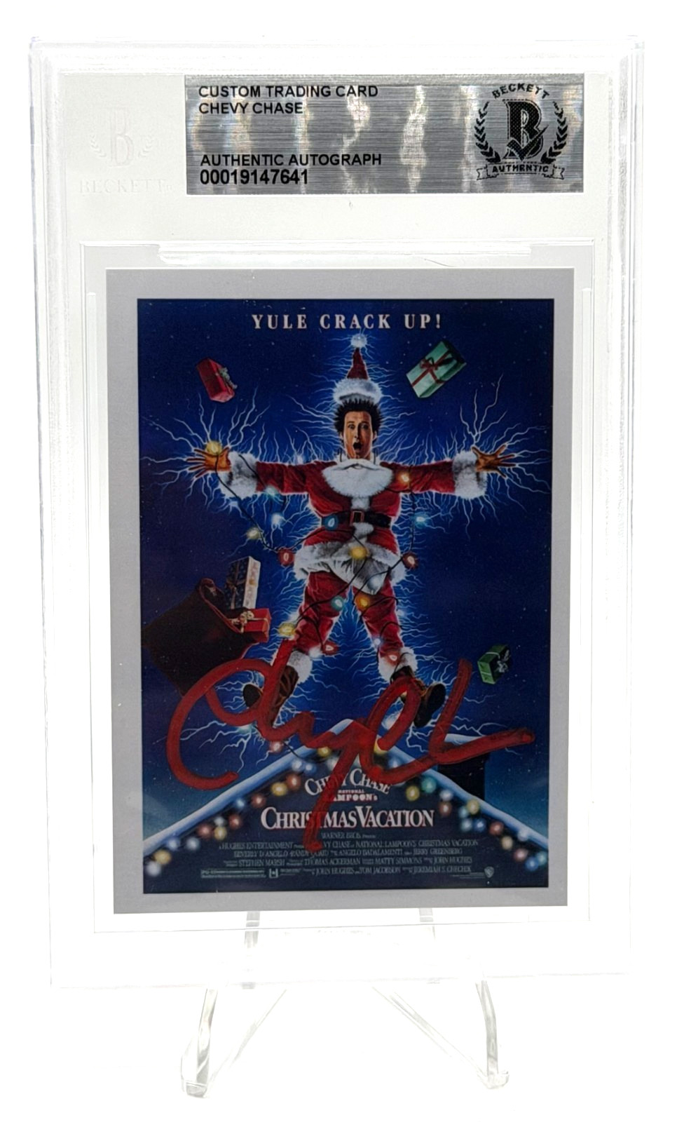 Chevy Chase Signed Lampoon’s Christmas Vacation Trading Card BECKETT AUTO CLARK