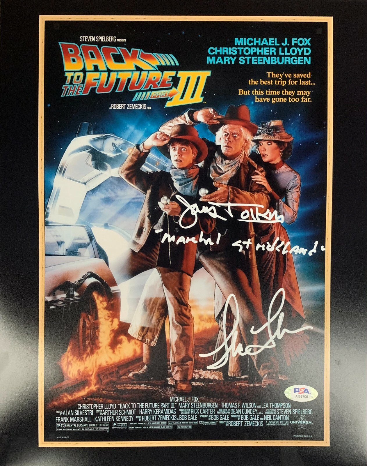 Lea Thompson James Tolkan autographed signed 11×14 Back To The Future PSA COA