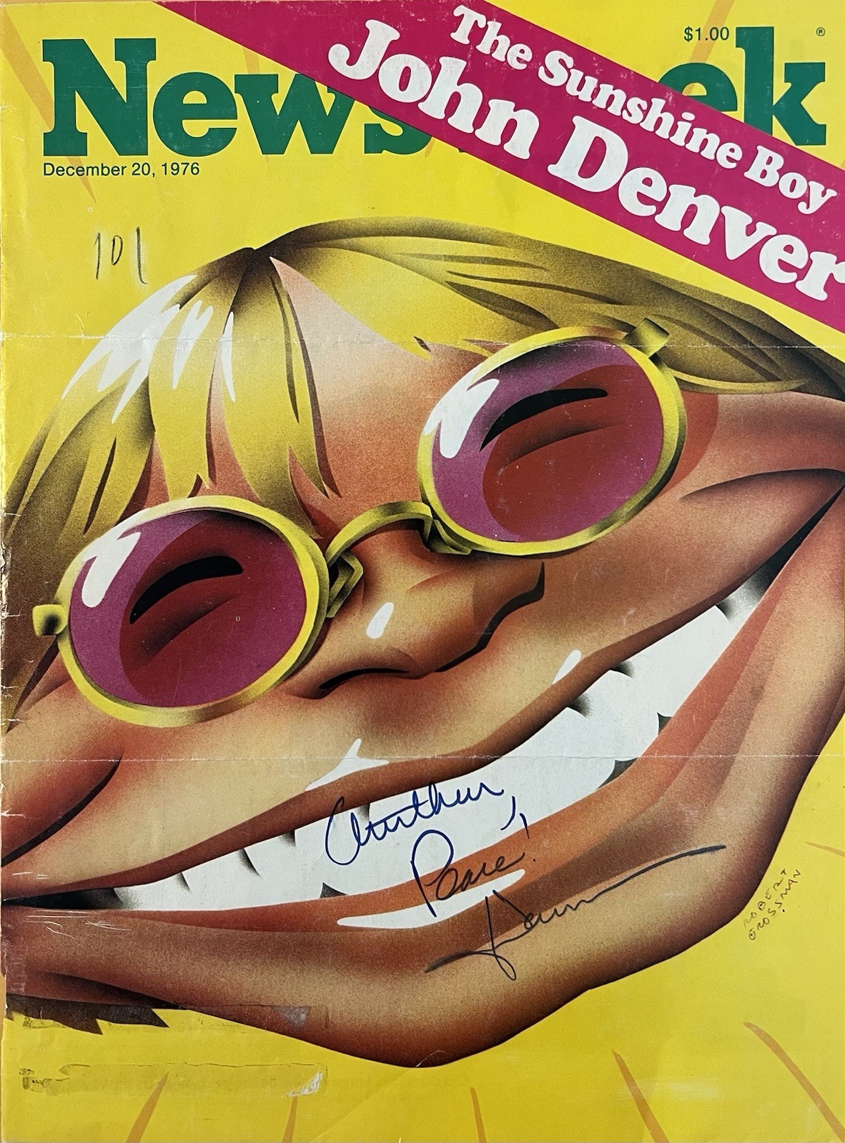 John Denver Signed ‘Newsweek’ Magazine Cover Page Autographed 8×10.75” Colorado