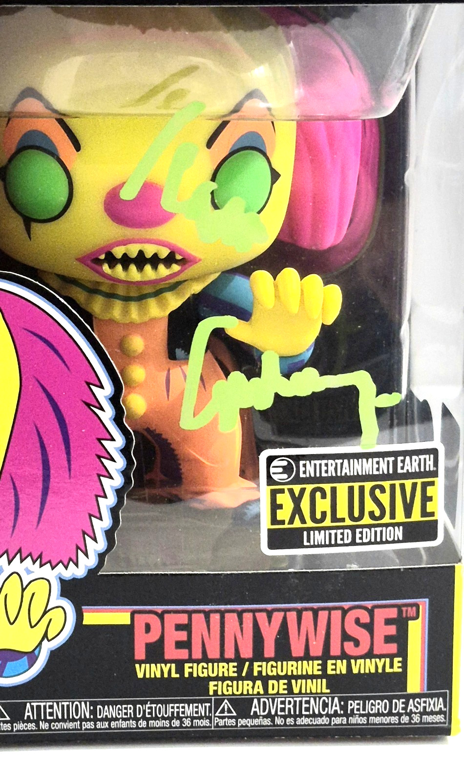 Pennywise Blacklight Funko Pop #55 Autographed By Tim Curry W/COA & Hologram