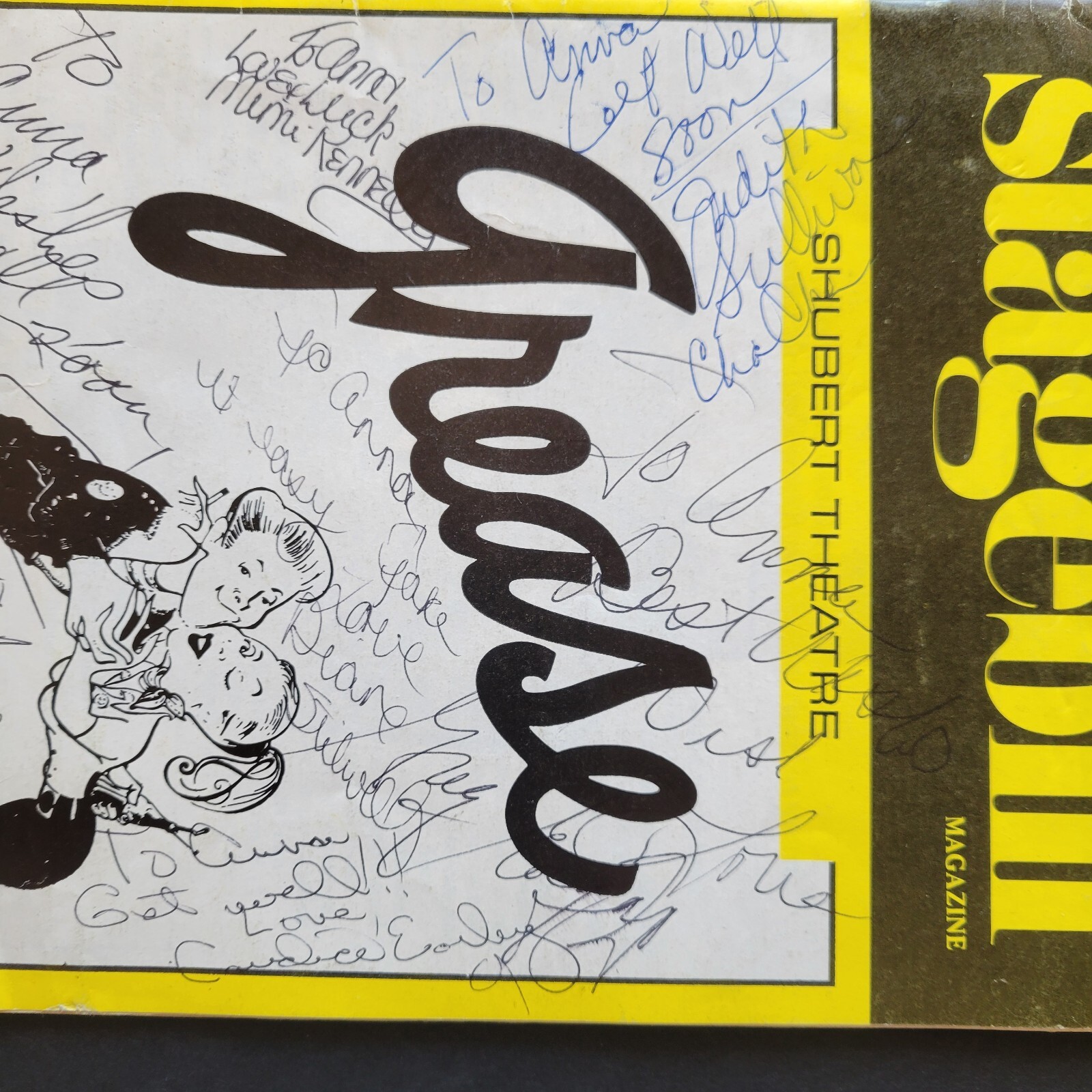 1974 Grease signed Shubert Theatre Stagebill Magazine 8 cast members